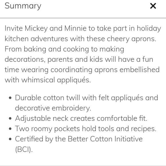 WILLIAMS SONOMA Minnie Mouse Adult Apron - Picture 3 of 14